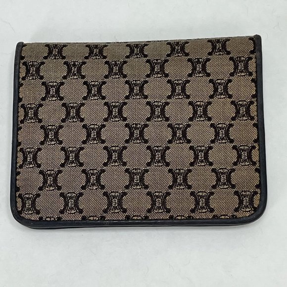 CELINE Macadam Card Holder Case Wallet Purse Brown Canvas - Picture 1 of 16